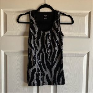 Michael Michael Kors Black Sequen Tank Top Size Medium